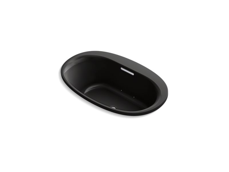 KOHLER K-5714-GHVB-7 Underscore 59-3/4" X 35-3/4" Drop-In Vibracoustic Bath With Heated Bubblemassage In Black Black