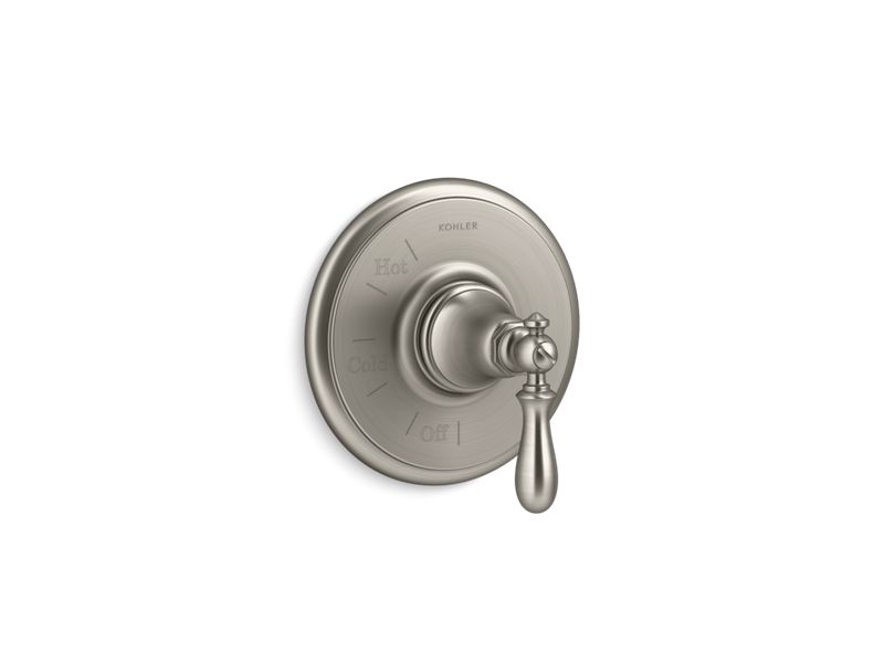 KOHLER K-TS72767-9M-BN Vibrant Brushed Nickel Artifacts Rite-Temp valve trim with swing lever handle