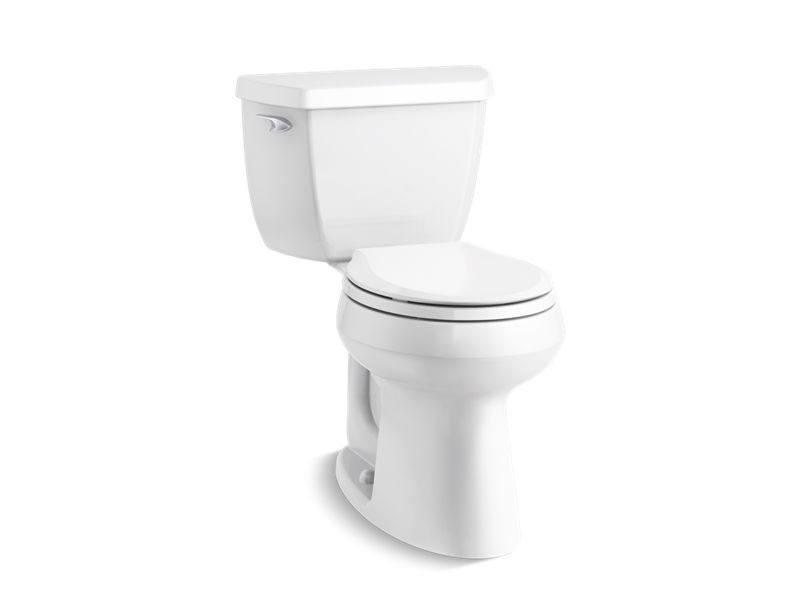 KOHLER K-5296-0 Highline Classic Two-Piece Round-Front Toilet, 1.28 Gpf In White