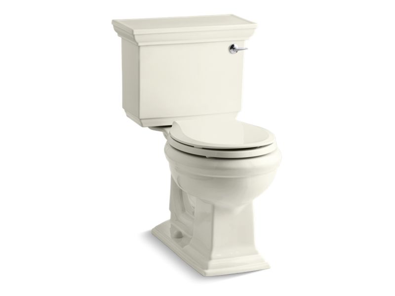 KOHLER K-3933-RA-96 Biscuit Memoirs Stately Two-piece round-front 1.28 gpf chair height toilet with right-hand trip lever