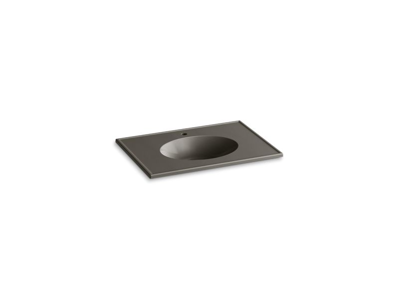 KOHLER K-2796-1-G86 Ceramic/Impressions 31" oval vanity-top bathroom sink with single faucet hole