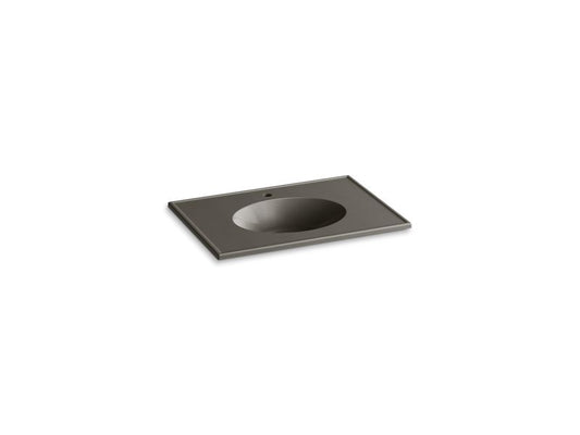 KOHLER K-2796-1-G86 Ceramic/Impressions 31" oval vanity-top bathroom sink with single faucet hole