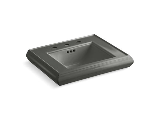 KOHLER K-2239-8-58 Thunder Grey Memoirs Pedestal/console table bathroom sink basin with 8" widespread faucet holes