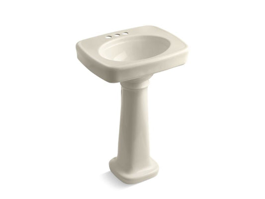 KOHLER K-2338-4-47 Bancroft 24" pedestal bathroom sink with 4" centerset faucet holes