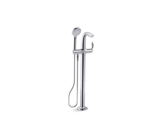 KOHLER K-T97334-4-CP Refinia floor-mount bath filler trim with handshower