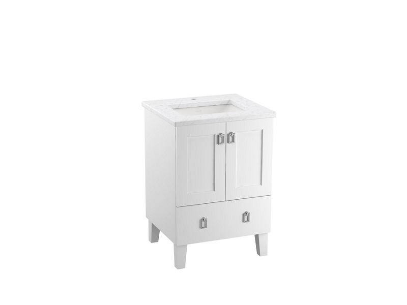 KOHLER K-99527-LG-1WA Linen White Poplin 24" bathroom vanity cabinet