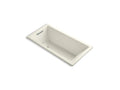 KOHLER K-1167-GHVB-96 Underscore 60" X 30" Drop-In Vibracoustic Bath With Heated Bubblemassage In Biscuit
