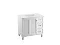 KOHLER K-99520-LGR-1WA Damask 36" Bathroom Vanity Cabinet In Linen White