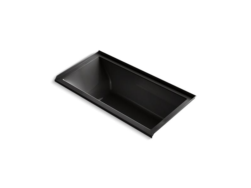 KOHLER K-1167-GHVR-7 Underscore 60" X 30" Alcove Vibracoustic Bath With Heated Bubblemassage, Right Drain In Black Black
