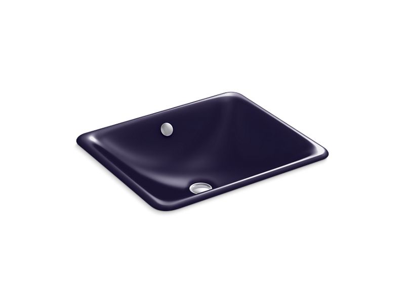 KOHLER K-5400-DGB Indigo Blue Iron Plains Drop-in/undermount bathroom sink