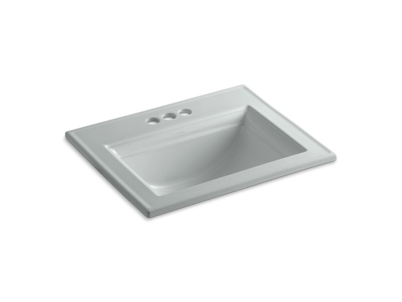 KOHLER K-2337-4-95 Ice Grey Memoirs Stately Drop-in bathroom sink with 4" centerset faucet holes