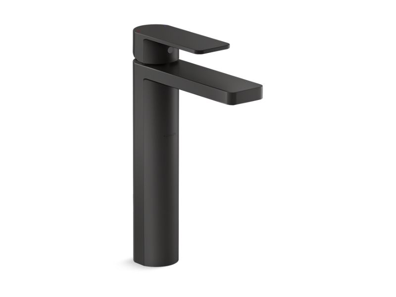 KOHLER K-23475-4N-BL Matte Black Parallel Tall single-handle bathroom sink faucet, 0.5 gpm