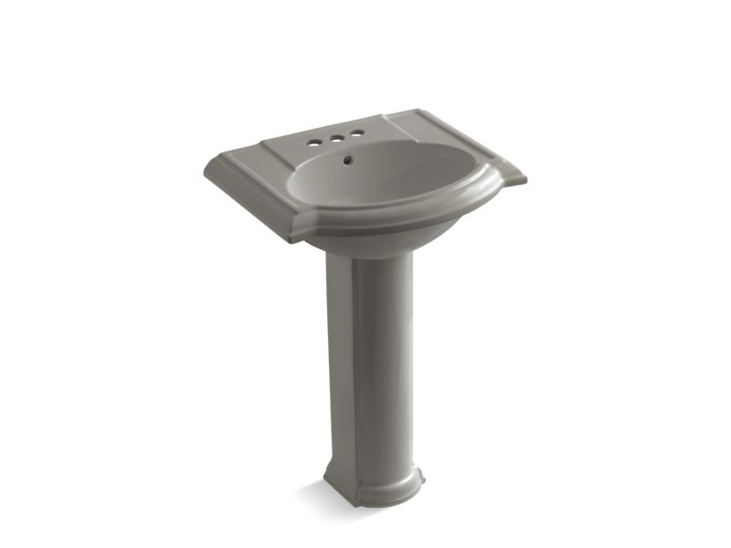 KOHLER Devonshire K-2286-4-K4 Cashmere 24-1/4" rectangular pedestal bathroom sink