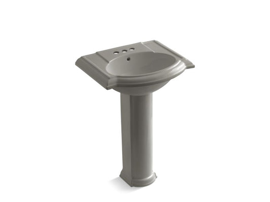 KOHLER K-2286-4-K4 Cashmere Devonshire 24" pedestal bathroom sink with 4" centerset faucet holes