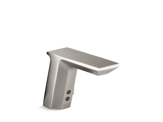 KOHLER K-7517-VS Vibrant Stainless Geometric Touchless faucet with Insight technology and temperature mixer, Hybrid-powered