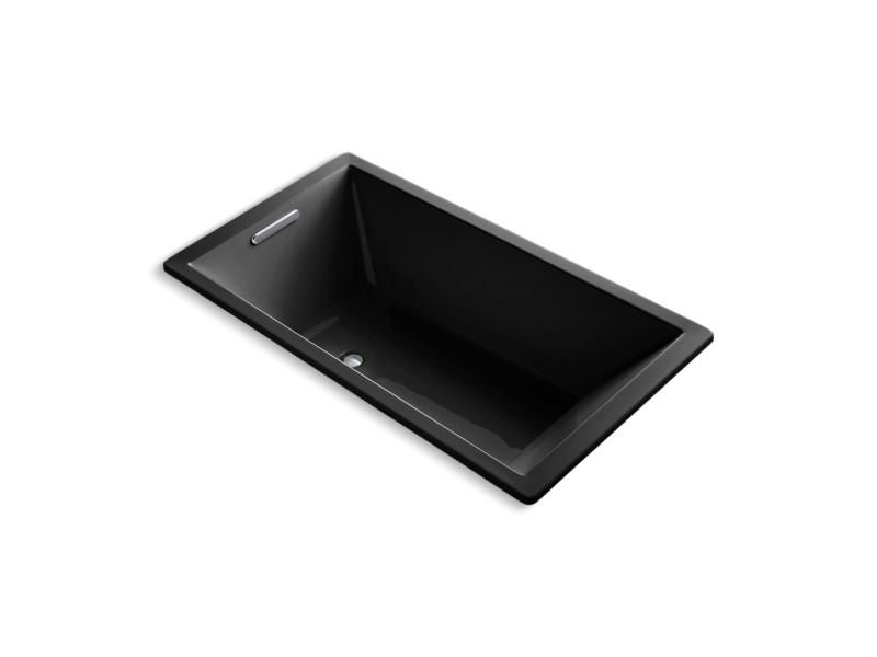 KOHLER K-1173-GHVB-7 Underscore 66" X 36" Drop-In Vibracoustic Bath With Heated Bubblemassage In Black Black