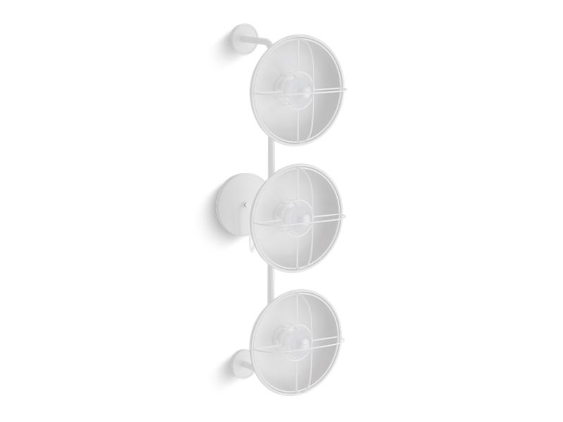 KOHLER K-23665-SC03-WHL Matte White Modern Farm Three-light sconce