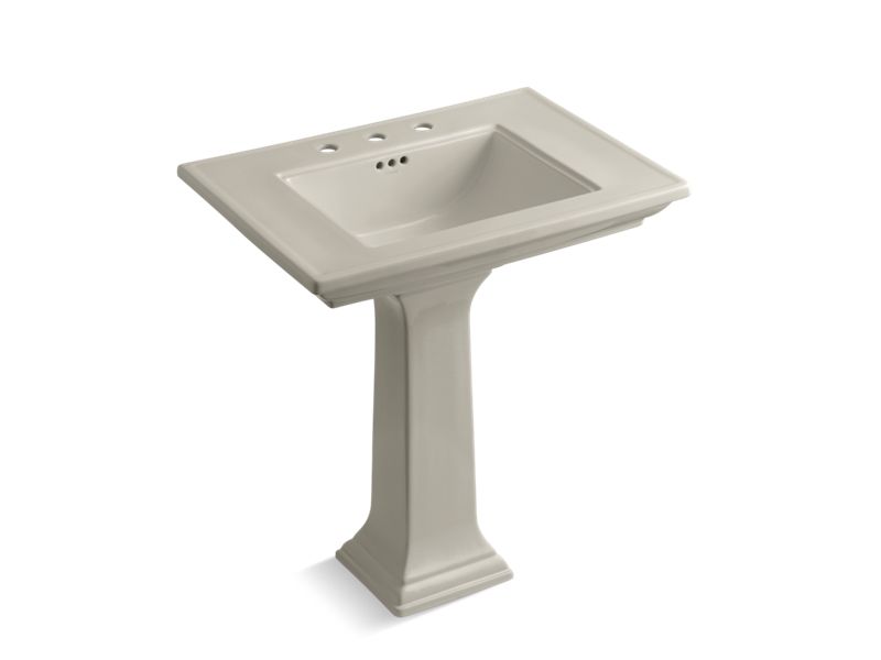 KOHLER K-2268-8-G9 Memoirs Stately 30" Pedestal bathroom sink with widespread faucet holes