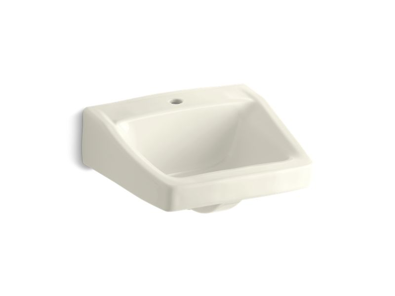 KOHLER K-1722-96 Biscuit Chesapeake 19-1/4" x 17-1/4" wall-mount/concealed arm carrier bathroom sink with single faucet hole
