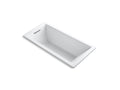 KOHLER K-1822-VBW-0 Underscore 66" X 32" Drop-In Vibracoustic Bath With Bask Heated Surface In White