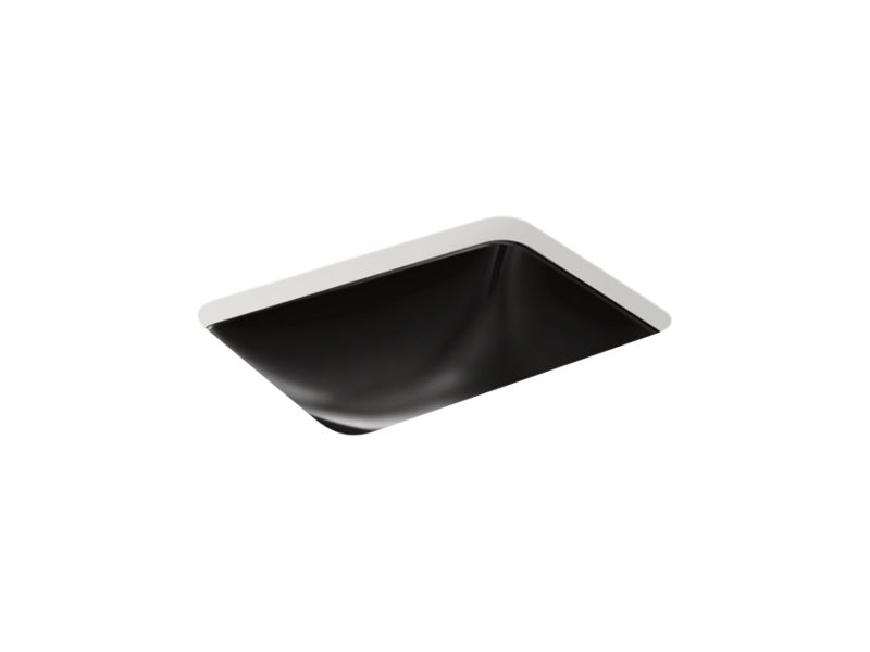 KOHLER K-20000-7 Black Black Caxton Rectangle 20-1/4" rectangular undermount bathroom sink