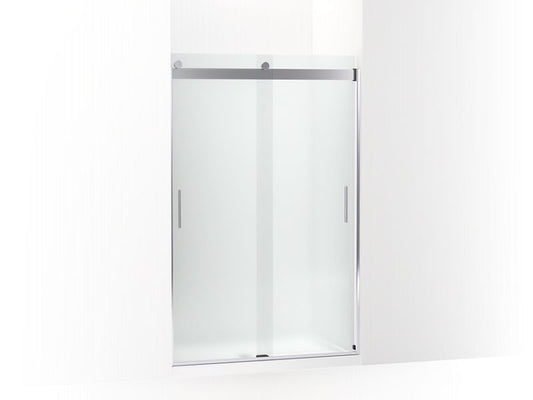 KOHLER K-706008-D3-SH Bright Silver Levity Sliding shower door, 74" H x 43-5/8 - 47-5/8" W, with 1/4" thick Frosted glass