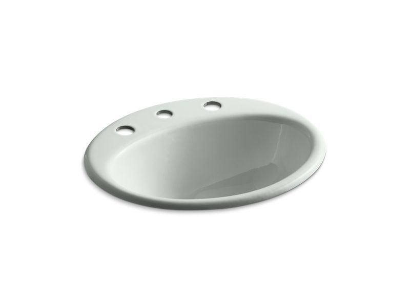 KOHLER K-2905-8-FF Farmington Drop-in bathroom sink with 8" widespread faucet holes