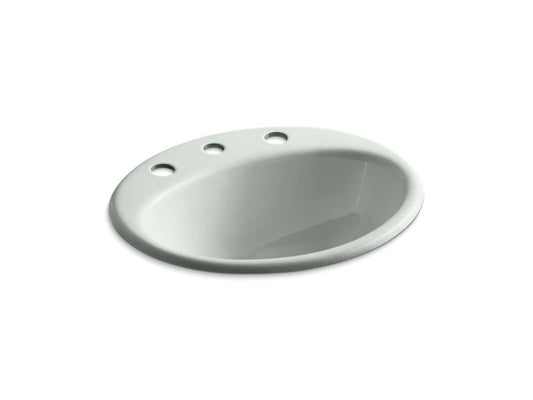 KOHLER K-2905-8-FF Farmington Drop-in bathroom sink with 8" widespread faucet holes