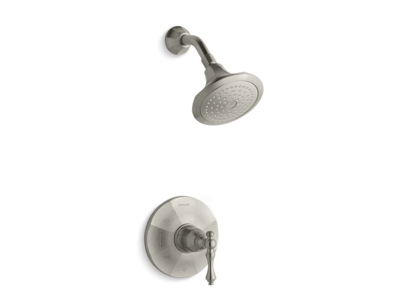 KOHLER K-TS13493-4-BN Vibrant Brushed Nickel Kelston Rite-Temp shower valve trim with lever handle and 2.5 gpm showerhead