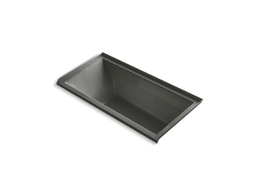 KOHLER K-1121-RW-58 Thunder Grey Underscore 60" x 30" alcove bath with Bask heated surface, integral flange and right-hand drain