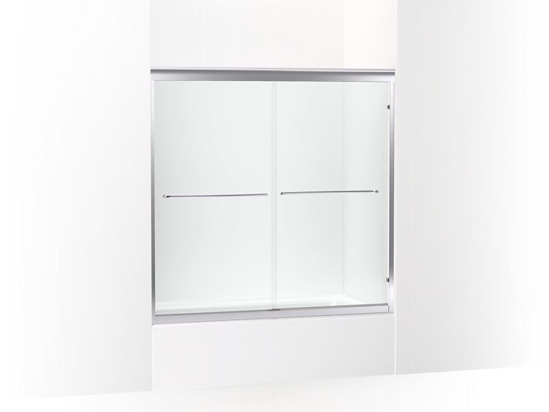 KOHLER K-702200-6L-SHP Bright Polished Silver Fluence 58" H sliding bath door with 1/4" - thick glass