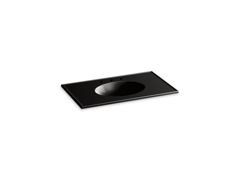 KOHLER Ceramic/Impressions K-2798-8-7 Black Black 37" Vitreous china vanity top with integrated oval sink