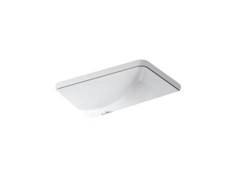 KOHLER K-2214-G-0 White Ladena 20-7/8" x 14-3/8" x 8-1/8" undermount bathroom sink with glazed underside