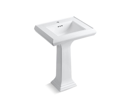 KOHLER K-2238-1-0 White Memoirs Classic 24" pedestal bathroom sink with single faucet hole