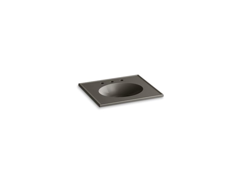 KOHLER K-2791-8-G86 Ceramic/Impressions 25" oval vanity-top bathroom sink with 8" widespread faucet holes