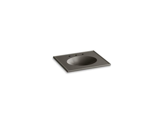 KOHLER K-2791-8-G86 Ceramic/Impressions 25" oval vanity-top bathroom sink with 8" widespread faucet holes