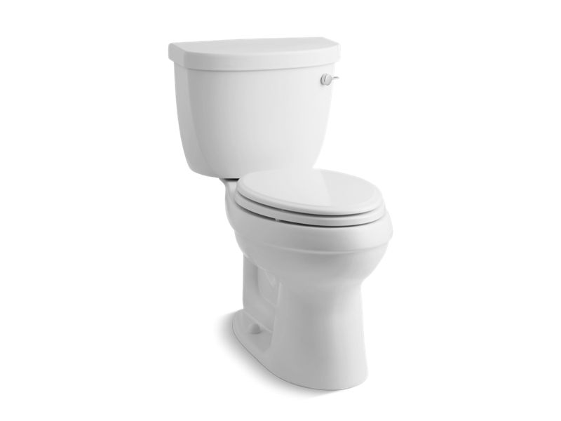 KOHLER K-3589-TR-0 Cimarron Comfort Height two-piece elongated 1.6 gpf toilet with tank cover locks