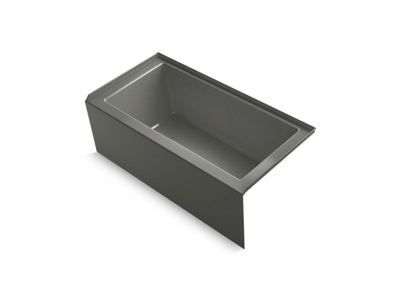 KOHLER K-1956-RA-58 Thunder Grey Underscore 60" x 30" alcove bath with integral apron, integral flange and right-hand drain