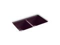 KOHLER K-8679-5UA3-PLM Riverby 33" x 22" x 9-5/8" undermount double-equal workstation kitchen sink with accessories and 5 oversized faucet holes