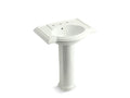 KOHLER K-2294-8-NY Devonshire 27" pedestal bathroom sink with 8" widespread faucet holes