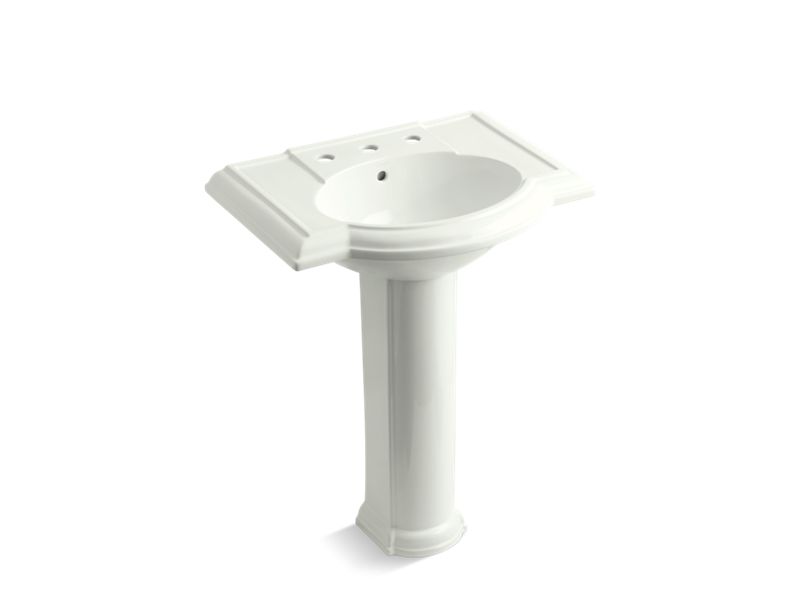 KOHLER K-2294-8-NY Devonshire 27" pedestal bathroom sink with 8" widespread faucet holes