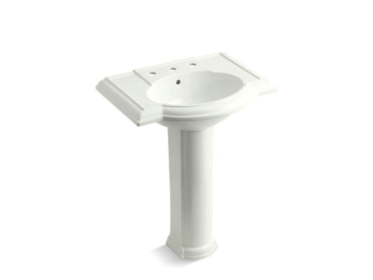 KOHLER K-2294-8-NY Devonshire 27" pedestal bathroom sink with 8" widespread faucet holes