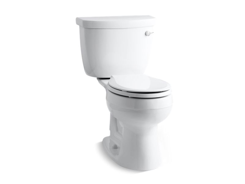 KOHLER K-3887-UR-0 Cimarron Comfort Height two-piece round-front 1.28 gpf toilet with Insuliner tank liner