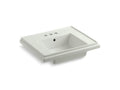 KOHLER K-2757-4-NY Tresham 24" pedestal bathroom sink basin with 4" centerset faucet holes