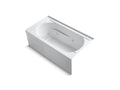 KOHLER K-1357-RAW-0 Devonshire 60" x 32" alcove whirlpool bath with integral apron, integral flange, right-hand drain, and Bask heated surface