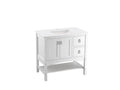 KOHLER K-CM99556-BD1-1WA Marabou 36" Bathroom Vanity Cabinet With Sink And Quartz Top In Linen White