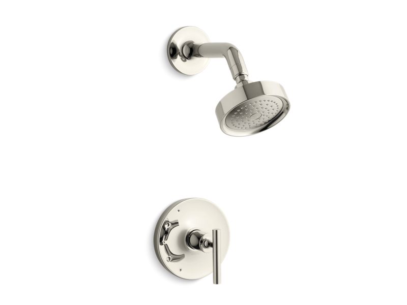 KOHLER K-TS14422-4-SN Vibrant Polished Nickel Purist Rite-Temp shower trim kit with lever handle, 2.5 gpm