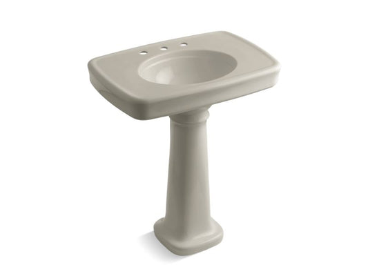 KOHLER K-2347-8-G9 Bancroft 30" pedestal bathroom sink with 8" widespread faucet holes