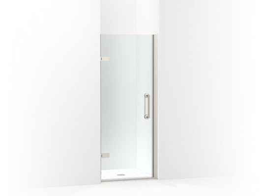 KOHLER K-27583-10L-BNK Anodized Brushed Nickel Components Frameless pivot shower door, 71-5/8" H x 29-5/8 - 30-3/8" W, with 3/8" thick Crystal Clear glass
