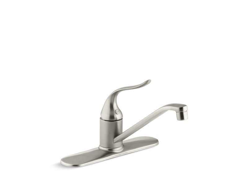 KOHLER K-15171-F-BN Coralais Three-hole kitchen sink faucet with 8-1/2" spout and lever handle